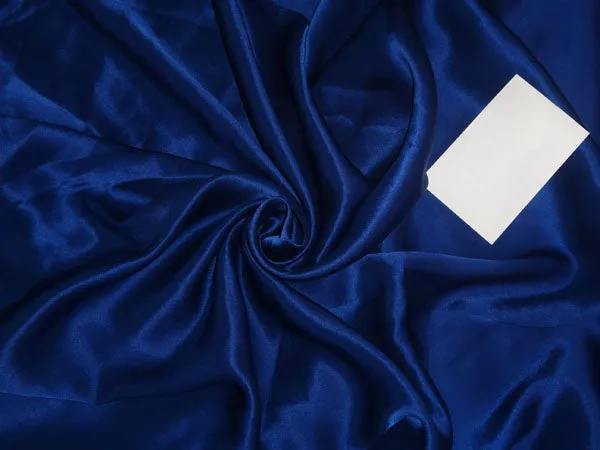 100% PURE SILK SATIN FABRIC 120 GRAMS ROYAL BLUE colour 44" wide MIX_5[3]