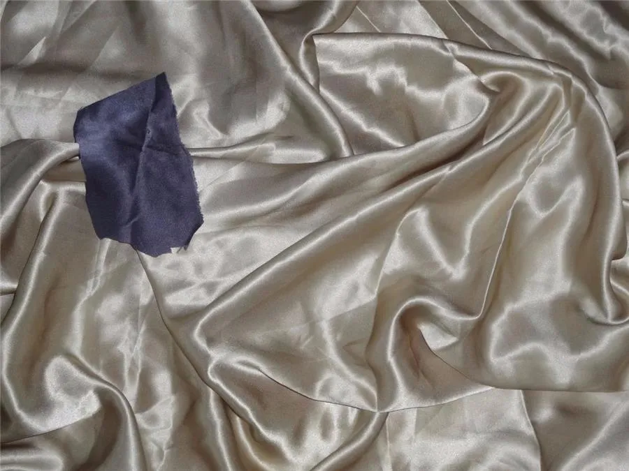 100% PURE SILK SATIN FABRIC 120 GRAMS SAND GOLD colour 54&quot; wide