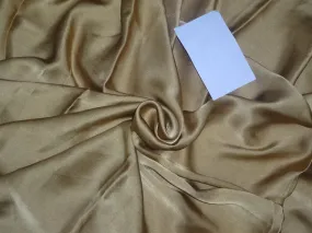100% PURE SILK SATIN FABRIC 60 GRAMS ANTIQUE GOLD colour 44&quot; wide