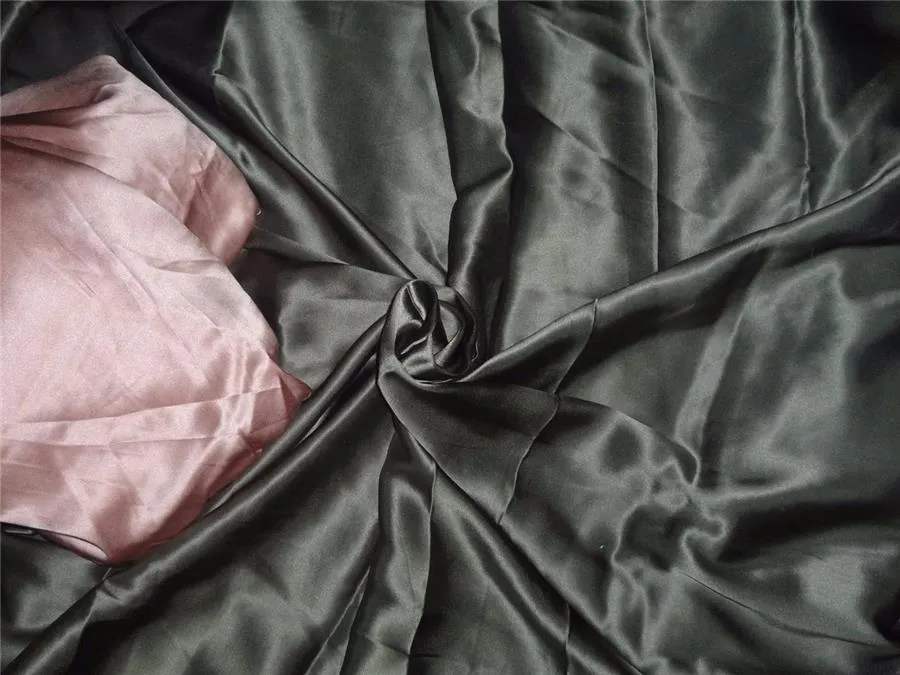 100% PURE SILK SATIN FABRIC 80 GRAMS AVACADO COLOR 44&quot;' wide