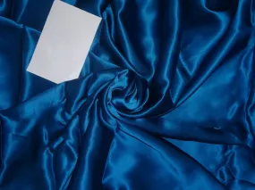 100% PURE SILK SATIN FABRIC 80 GRAMS BLUE COLOR 44" wide B2#66[4]