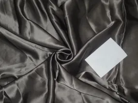 100% PURE SILK SATIN FABRIC 80 GRAMS TAUPE colour 44&quot; wide