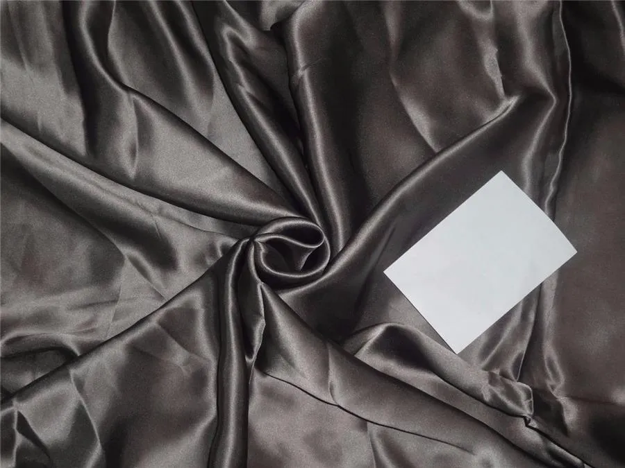 100% PURE SILK SATIN FABRIC 80 GRAMS TAUPE colour 44&quot; wide