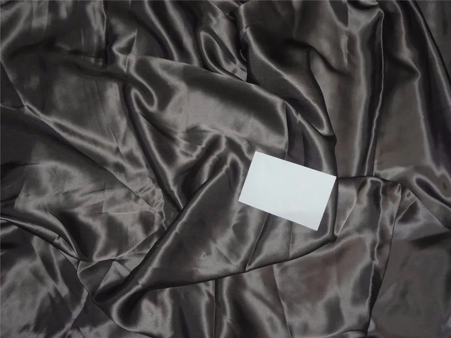 100% PURE SILK SATIN FABRIC 80 GRAMS TAUPE colour 44&quot; wide
