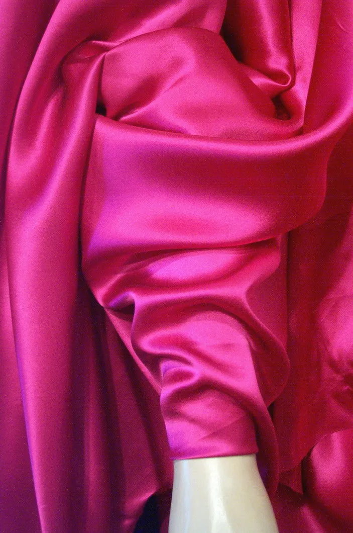 100% pure Silk Satin fabric fuschia colour 44&quot; wide