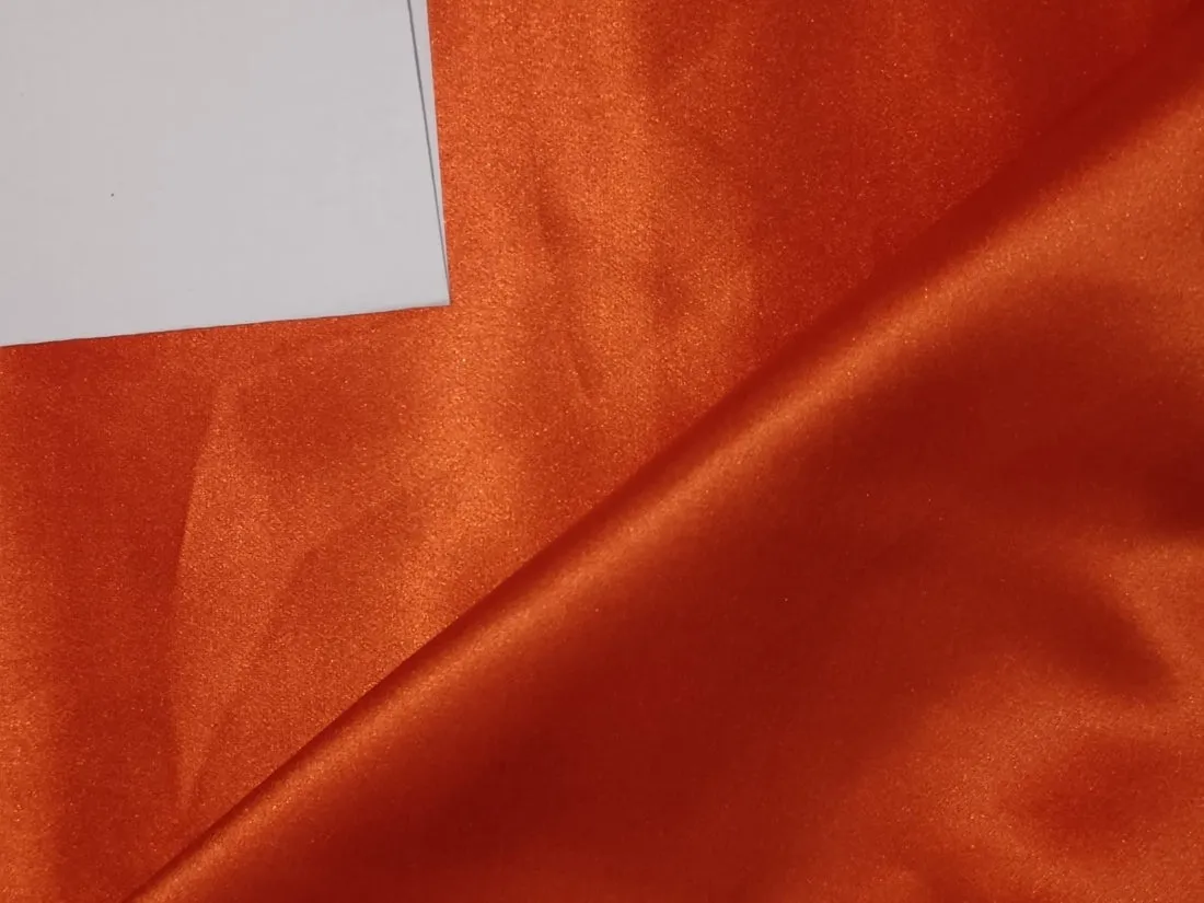 100% Silk Satin fabric 44" wide  ORANGE 150 gms [40 momme]