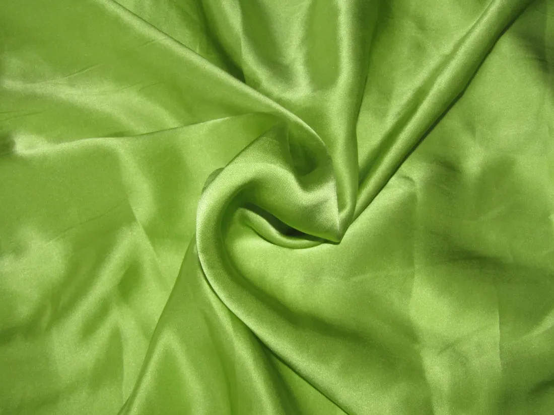 100% Silk Satin fabric 54" wide  APPLE GREEN 75 grams  [20 momme] [12995]