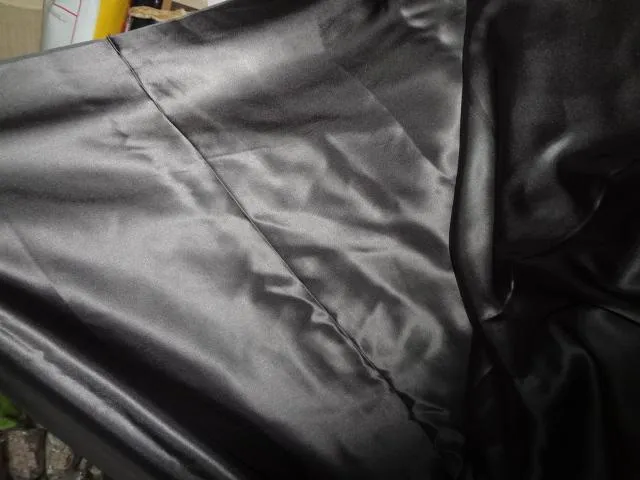 80 GRAM SILK SATIN CHARCOAL GREY 44&quot;