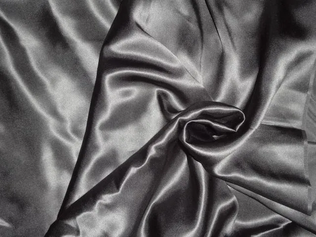 80 GRAM SILK SATIN CHARCOAL GREY 44&quot;