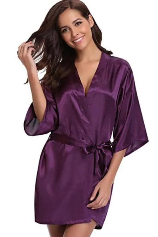 A| Silk Women Bridesmaid Robes Robes Ladies Dressing Gowns