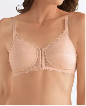 Amoena Women's Ellen Wire-Free Front Close Post-Surgery Bra, Nude, 34D
