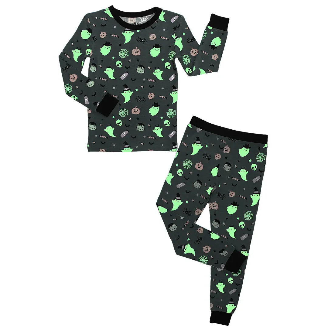 Boo Crew Glow-in-the-Dark Halloween Two-Piece Bamboo Kids Pajama Set