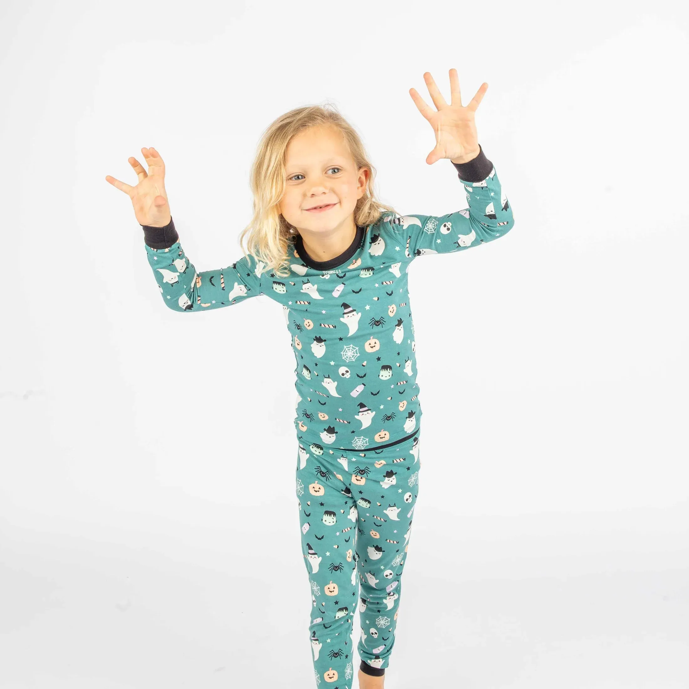 Boo Crew Glow-in-the-Dark Halloween Two-Piece Bamboo Kids Pajama Set