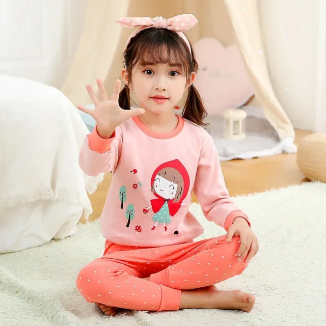 Boys /Girls Winter Pajamas Clothes Long Sleeve Children Clothing Sleepwear Cotton Pyjamas Sets For Kids 4 6 8 10 12 Years
