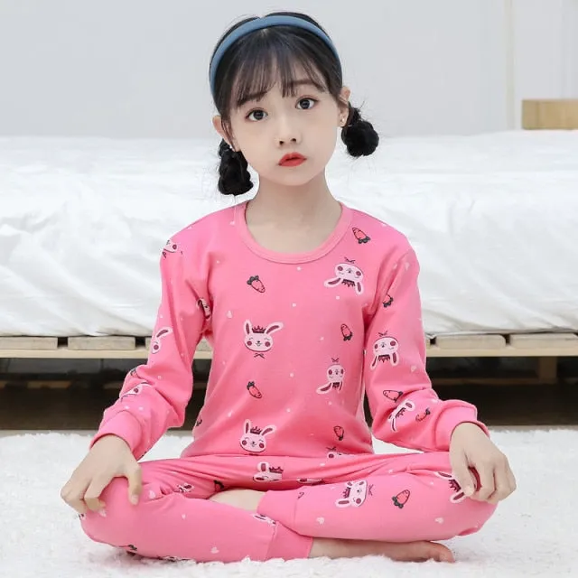 Boys /Girls Winter Pajamas Clothes Long Sleeve Children Clothing Sleepwear Cotton Pyjamas Sets For Kids 4 6 8 10 12 Years