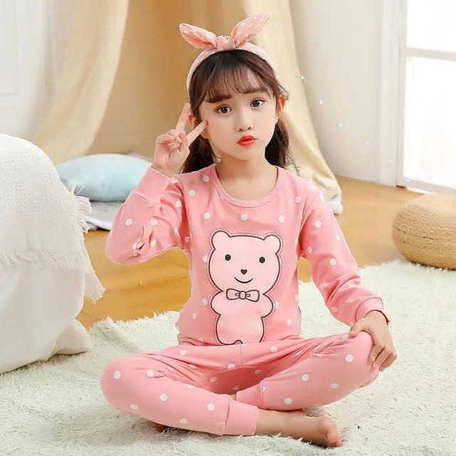 Boys /Girls Winter Pajamas Clothes Long Sleeve Children Clothing Sleepwear Cotton Pyjamas Sets For Kids 4 6 8 10 12 Years