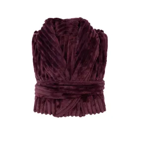 Channel Fleece Robe - Plum