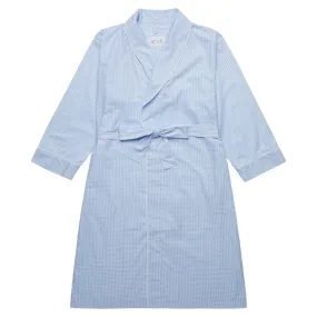 Classic Blue Gingham Luxe Pima Robe