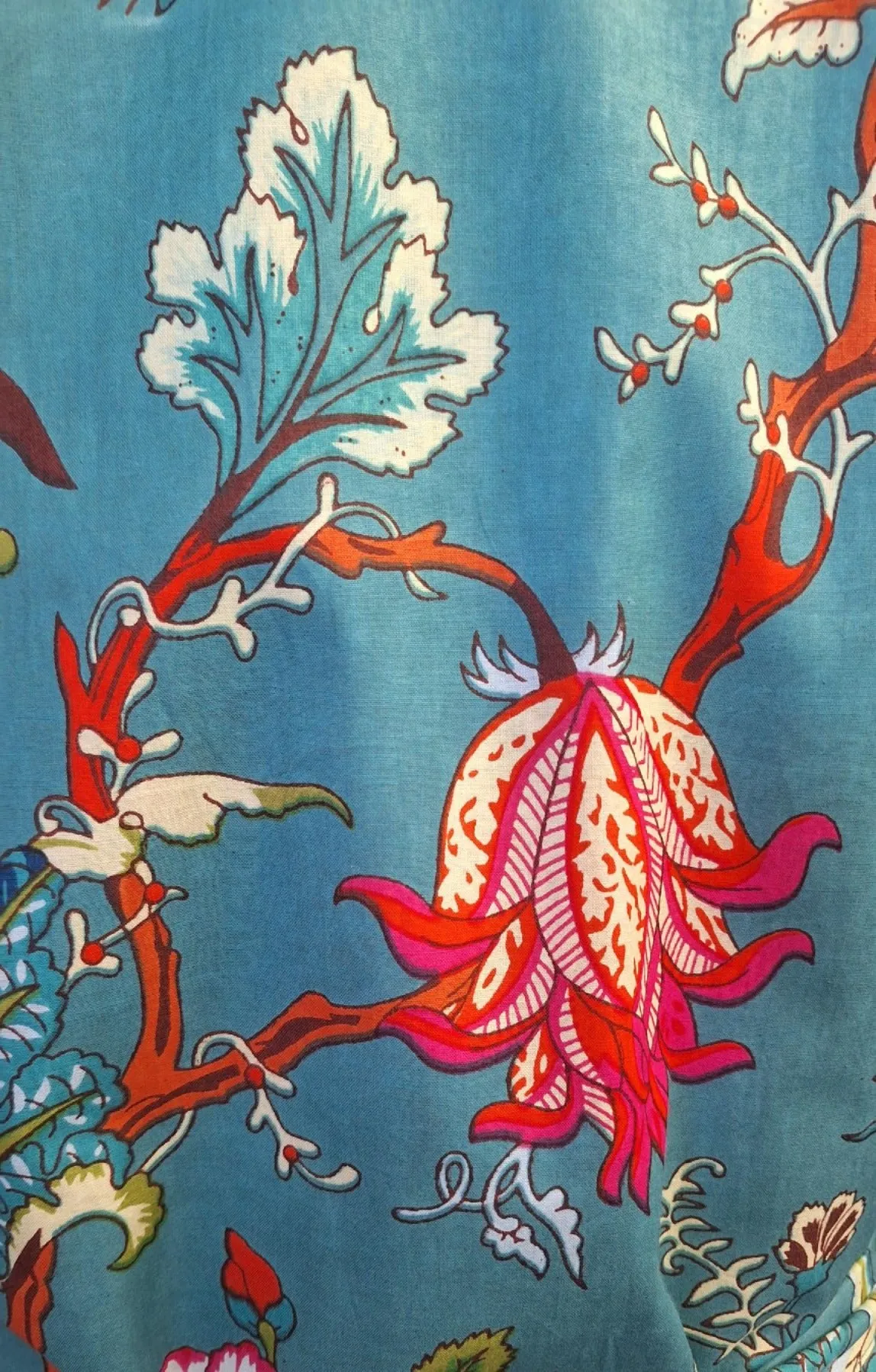 Cotton Robe - Tree of Life Teal