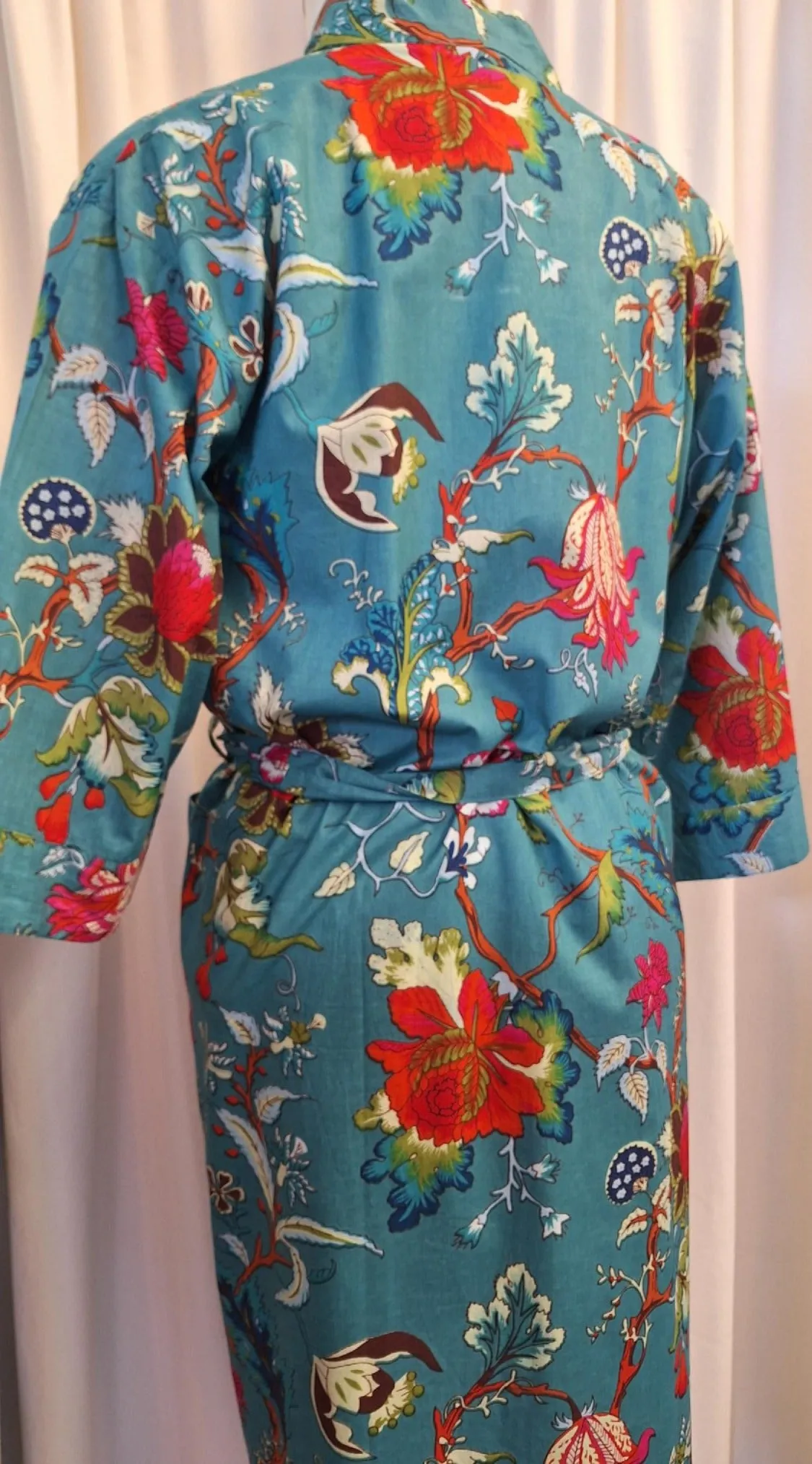 Cotton Robe - Tree of Life Teal