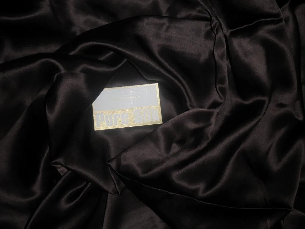 Dark Coffee Brown colour silk satin fabric