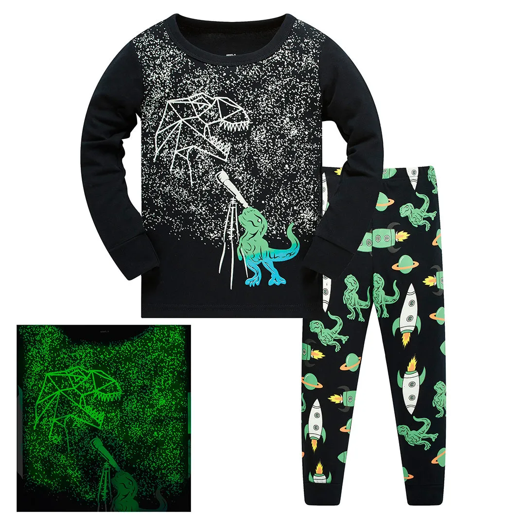Dino and Stars Glow in the Dark Pajama set