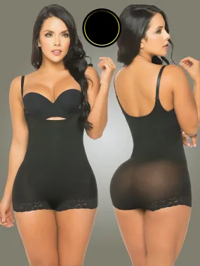 DM Shapewear 117 Black High Waist Push up w Straps Seamless Shapewear