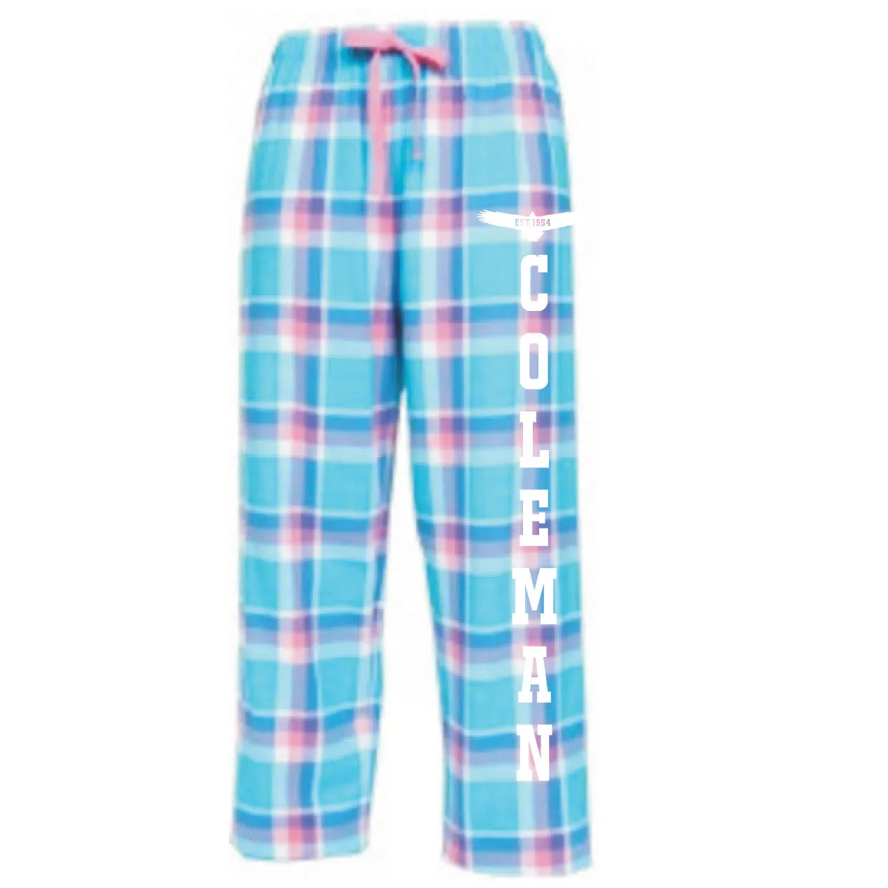 FLANNEL PANTS / LIGHT BLUE & PINK PLAID