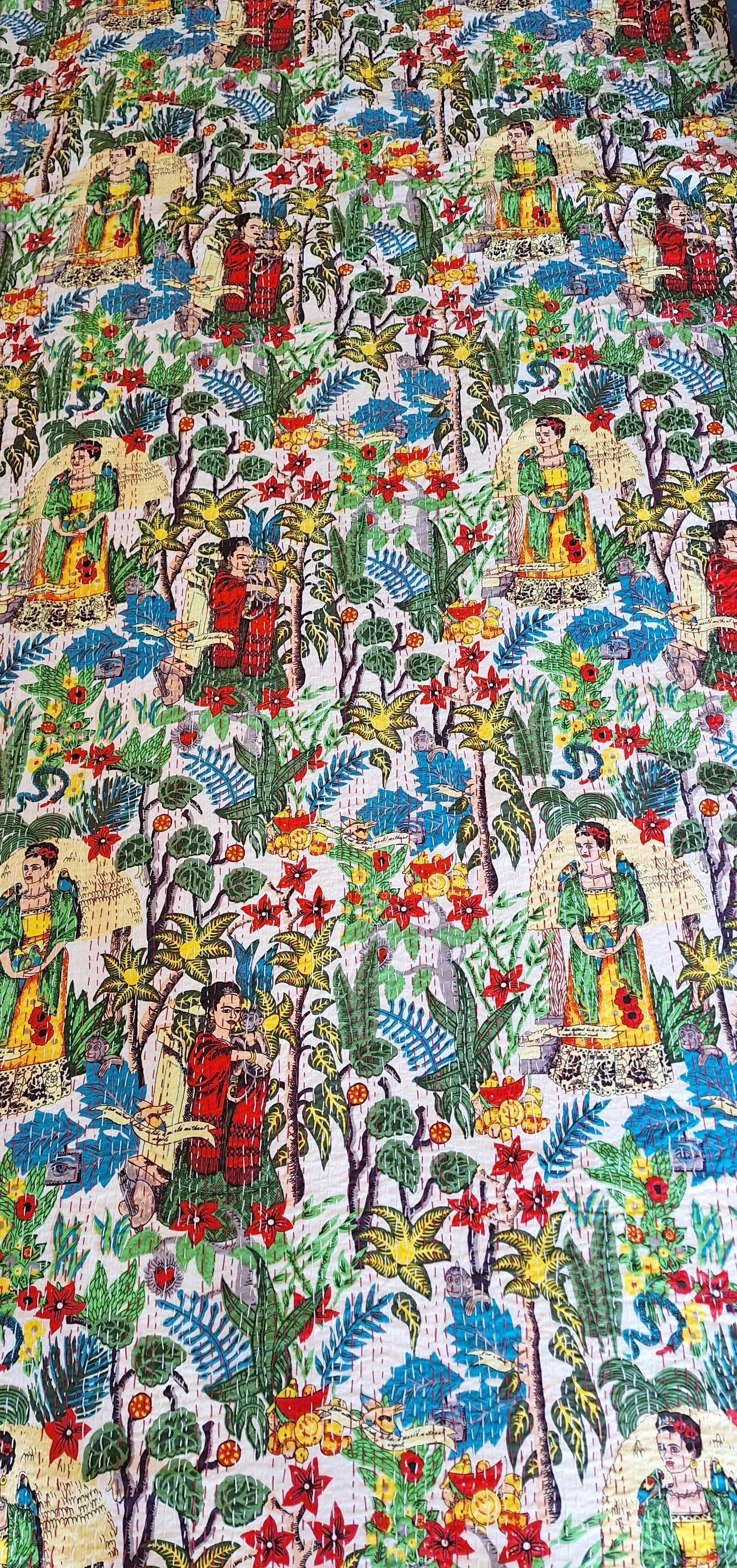 Frida Kahlo Cotton Robes - White