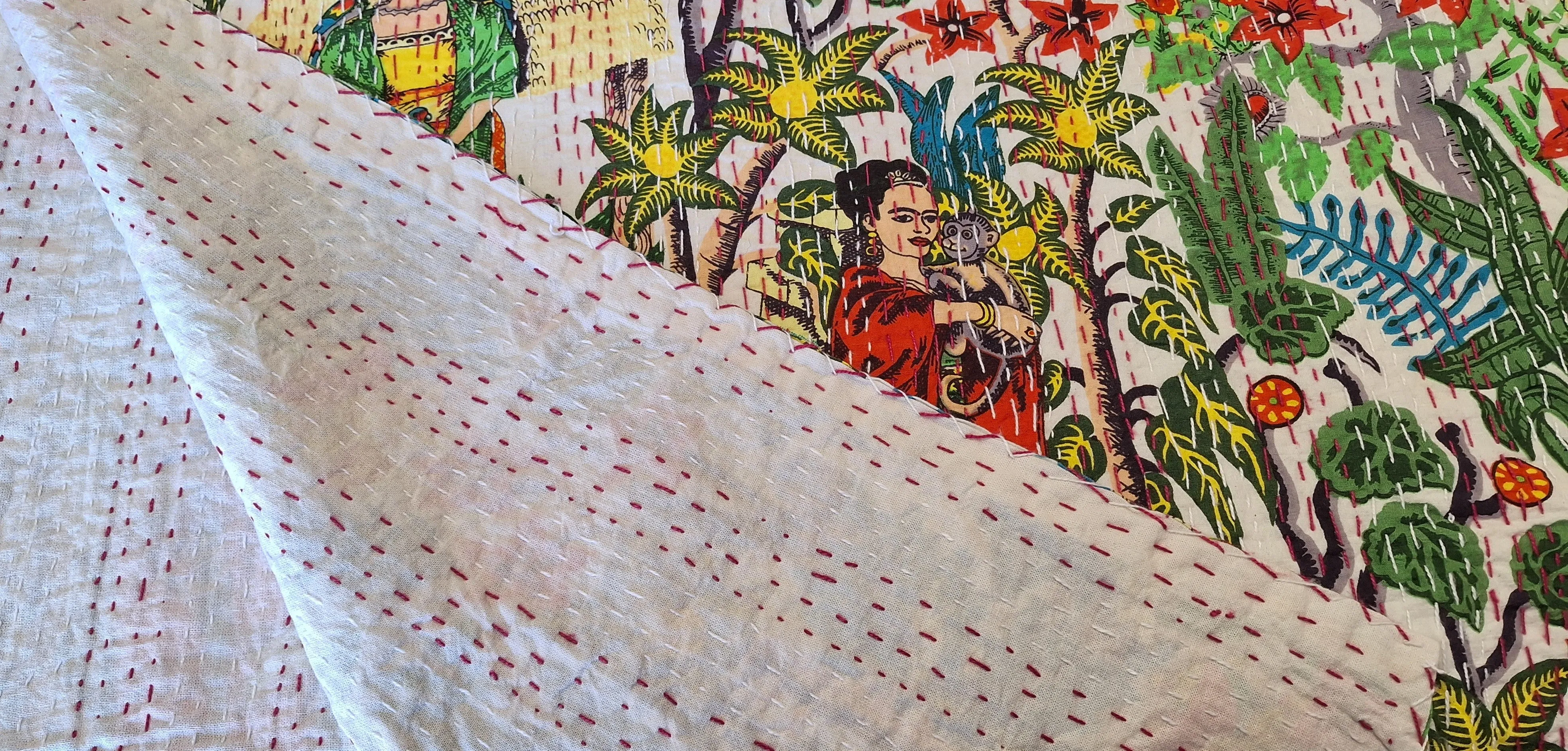Frida Kahlo Cotton Robes - White