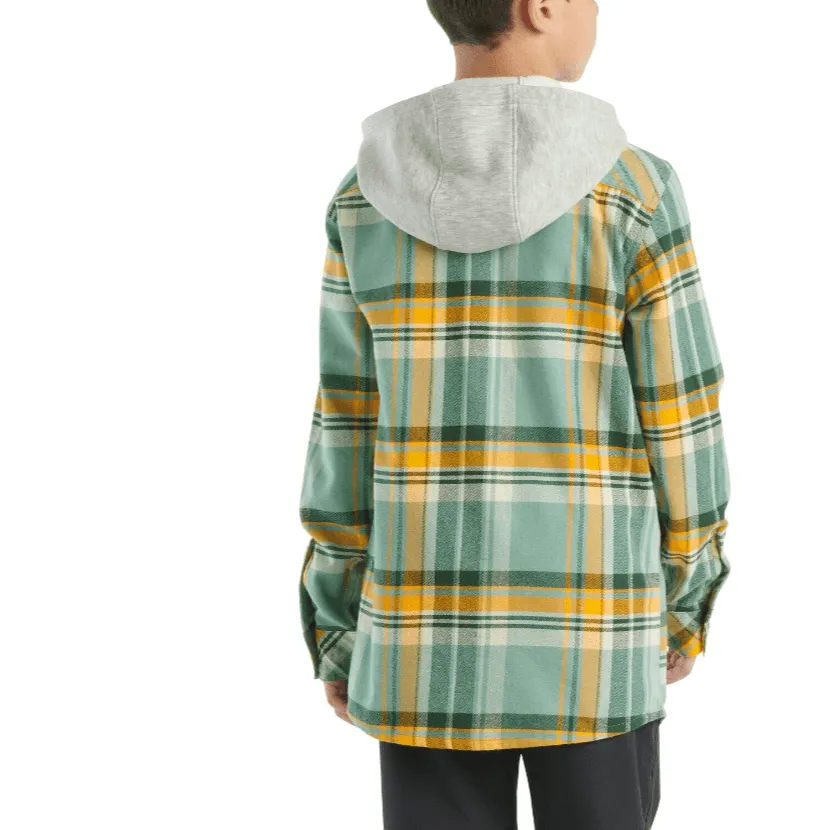 Girl's Carhartt Long-Sleeve Flannel Hooded Shirt CE8205-GH5