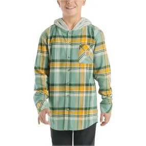 Girl's Carhartt Long-Sleeve Flannel Hooded Shirt CE8205-GH5