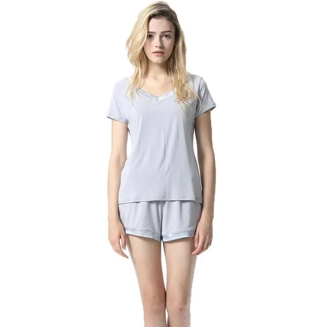 Home Wear V-Neck Short-Sleeved Pajamas Suit