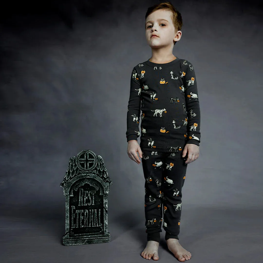 Howl-oween Print on Asphalt PJ Set