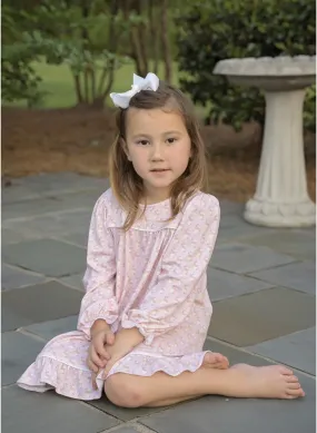 James & Lottie Girls Lounge Dress - Santa - Pink
