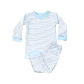 Light Blue Classic Stripe Pajama Set