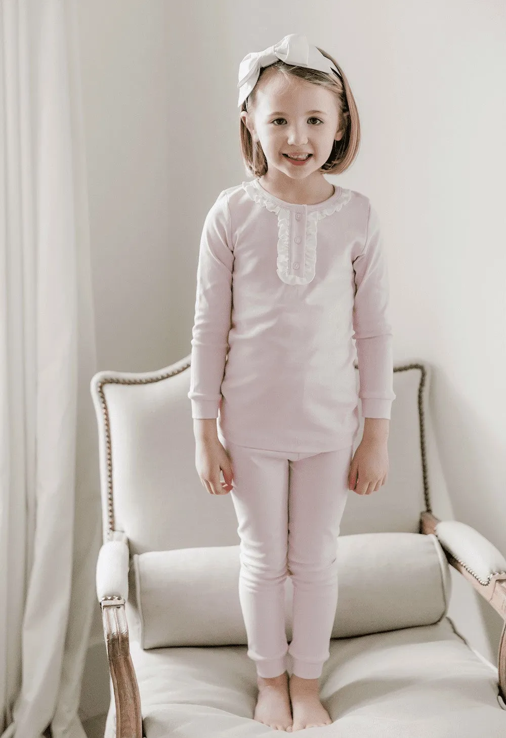 Lila & Hayes Girls Alden Pajamas Set - Light Pink