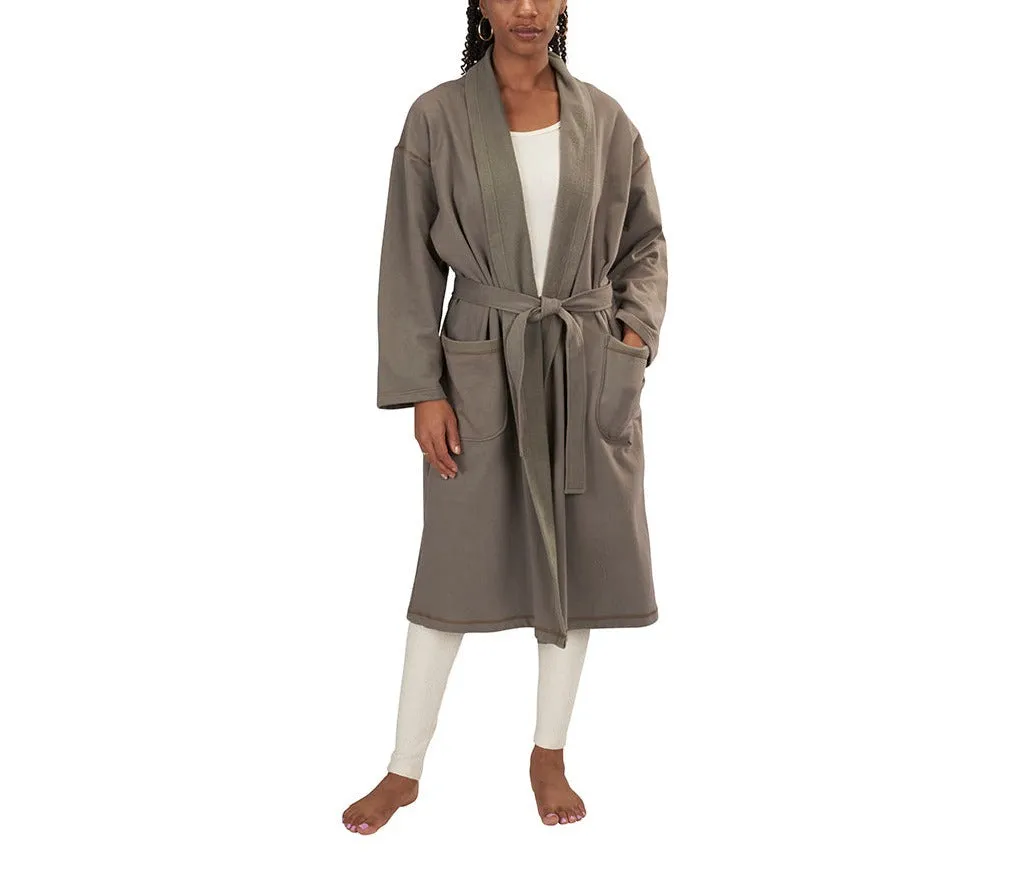 Mid-Length Fleece Robe | Fir Green