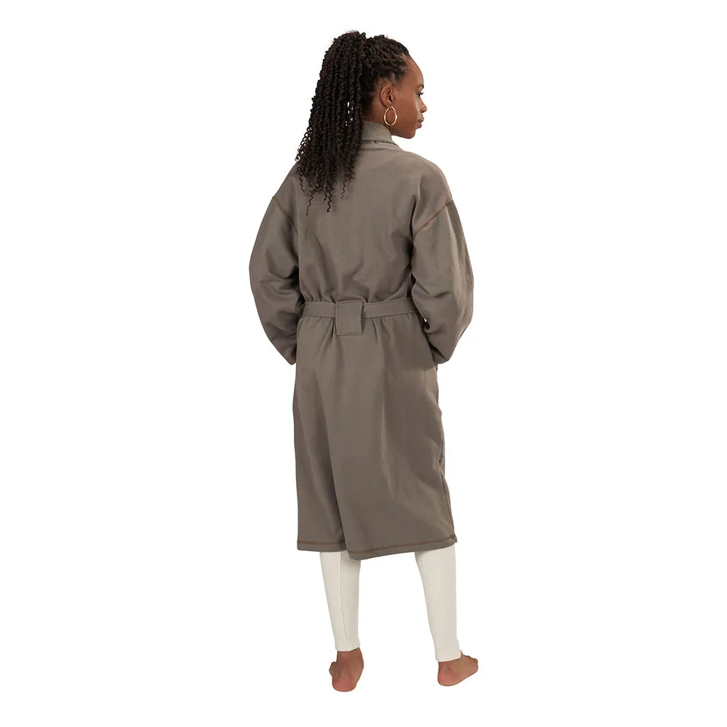 Mid-Length Fleece Robe | Fir Green