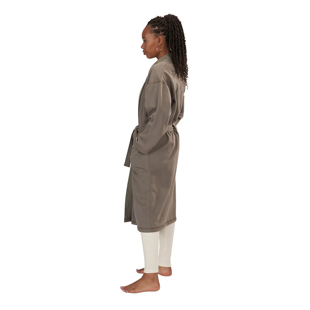 Mid-Length Fleece Robe | Fir Green