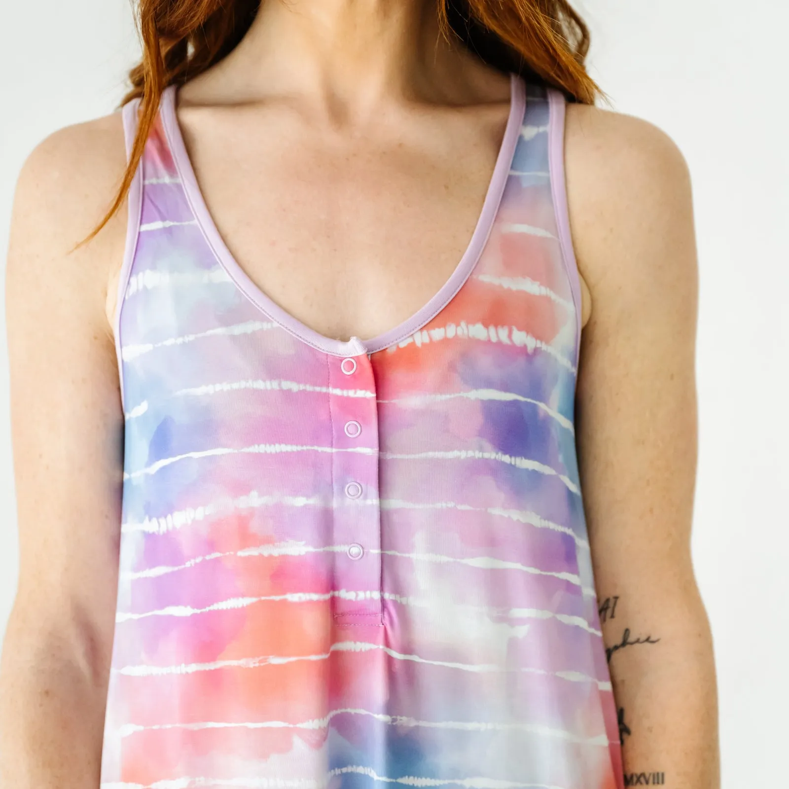 Pastel Tie Dye Dreams Women's Sleeveless Nightgown
