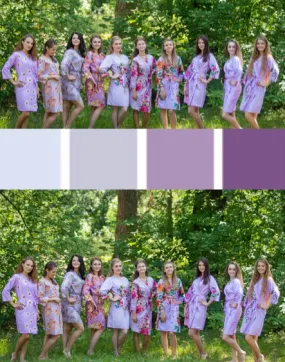 Shades of Lilac Wedding Colors Bridesmaids Robes