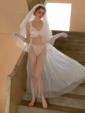 Sheer Mesh Bridal Nightgown