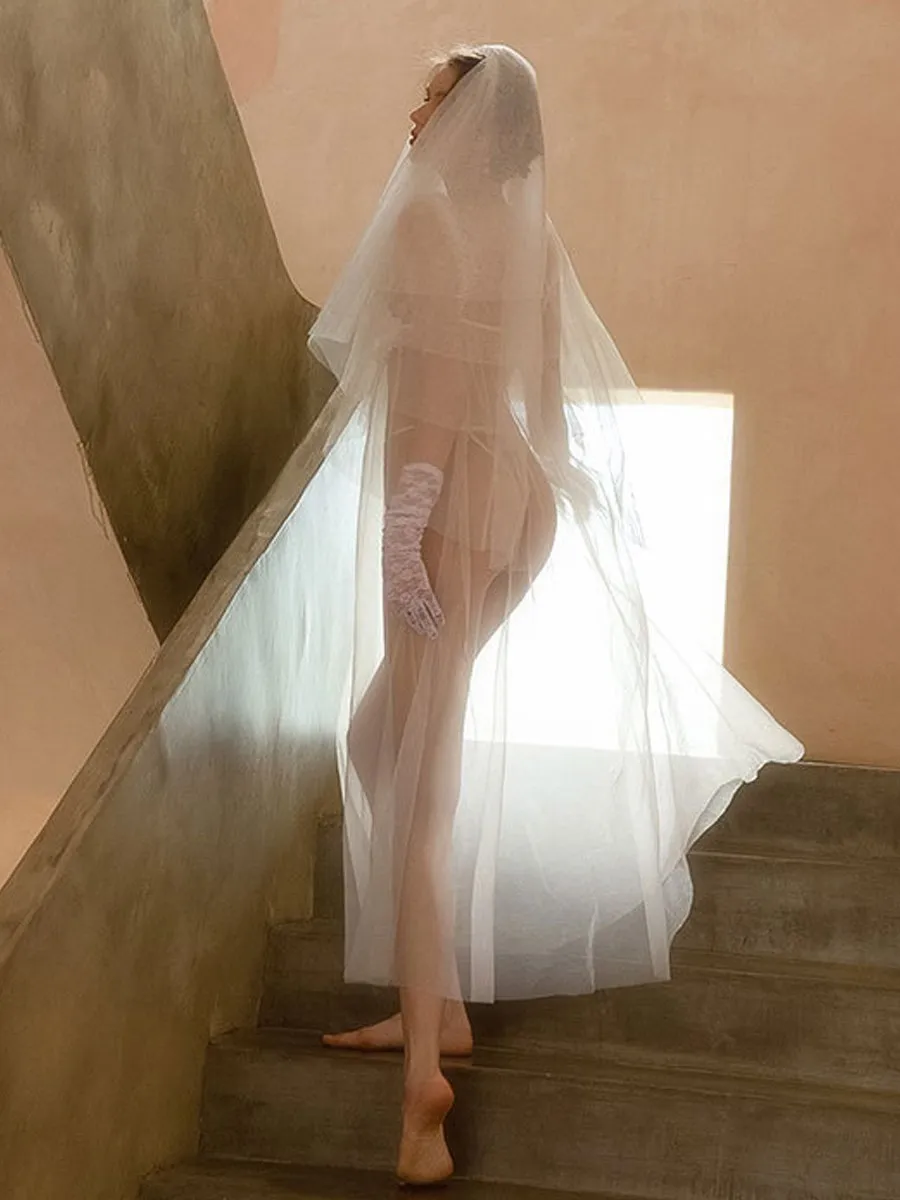 Sheer Mesh Bridal Nightgown