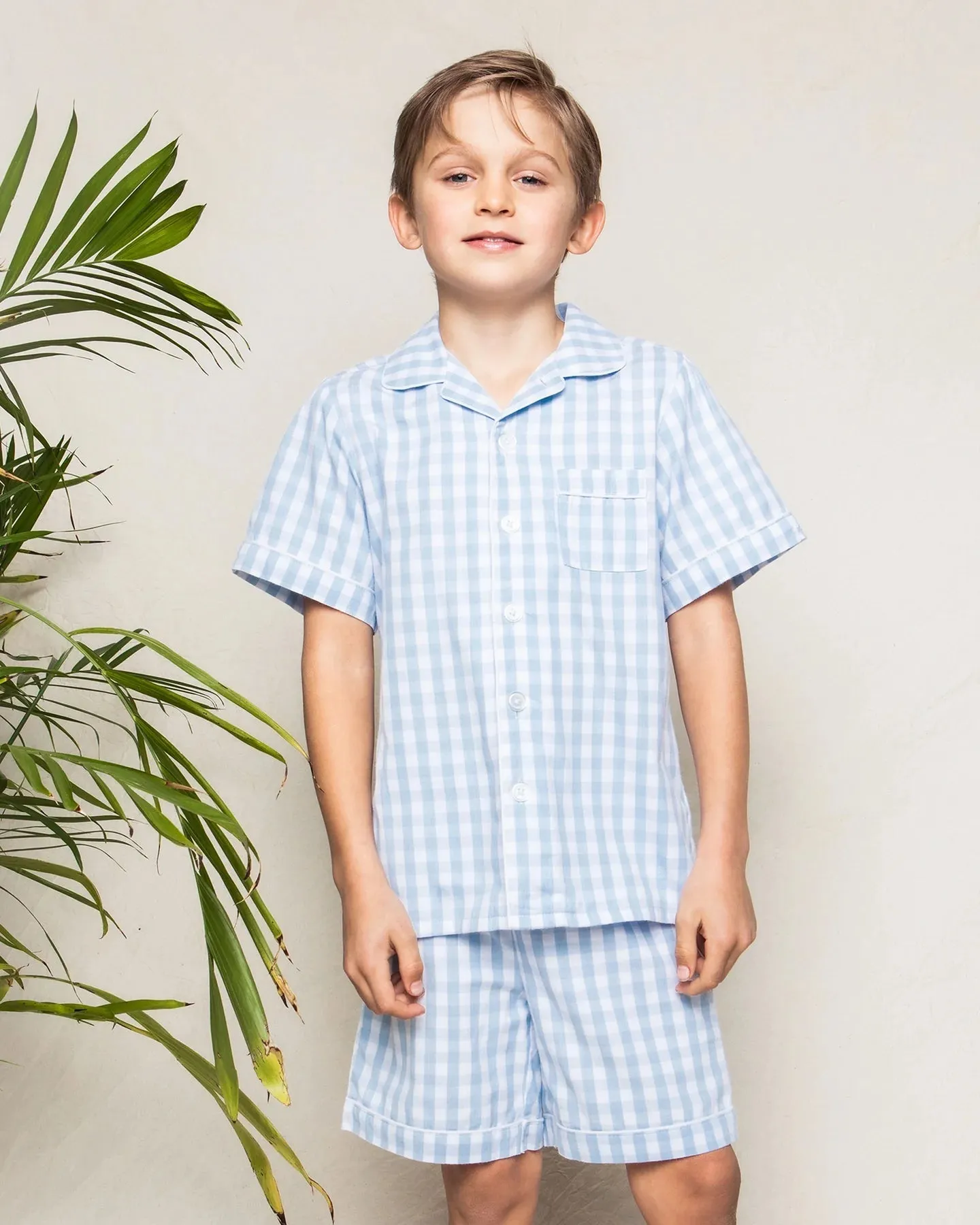 Short Set - Light Blue Gingham