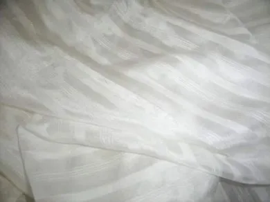 Silk satin stipe fabric 44" wide light ivory [102]