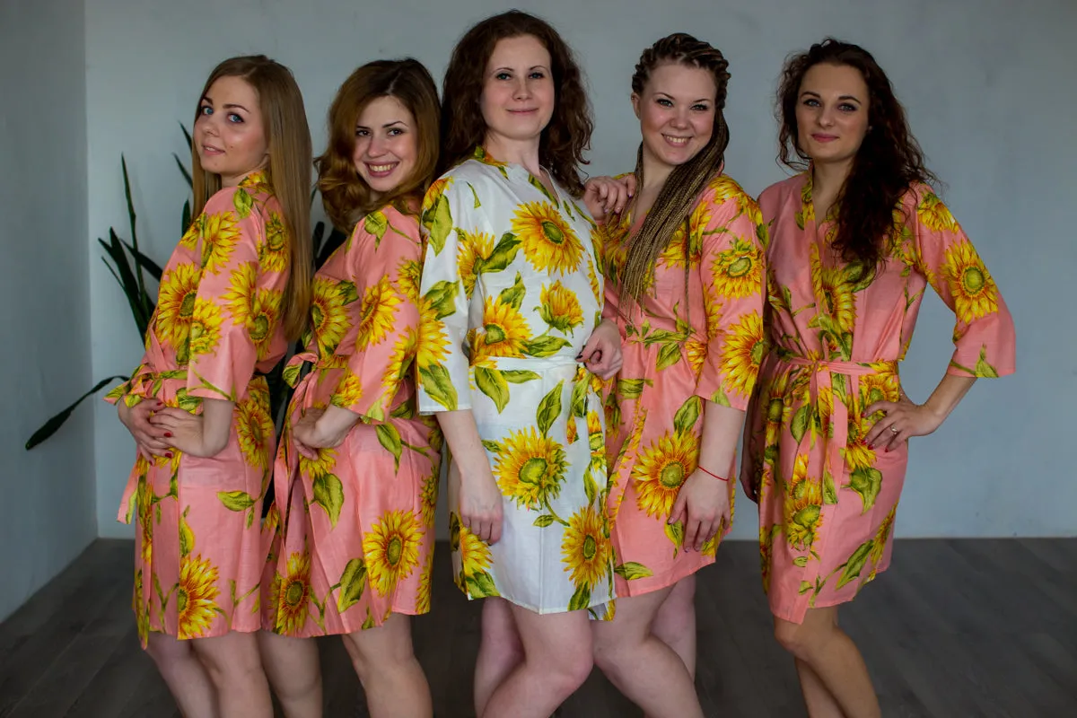 WHITE SUNFLOWER ROBES FOR BRIDESMAIDS | GETTING READY BRIDAL ROBES