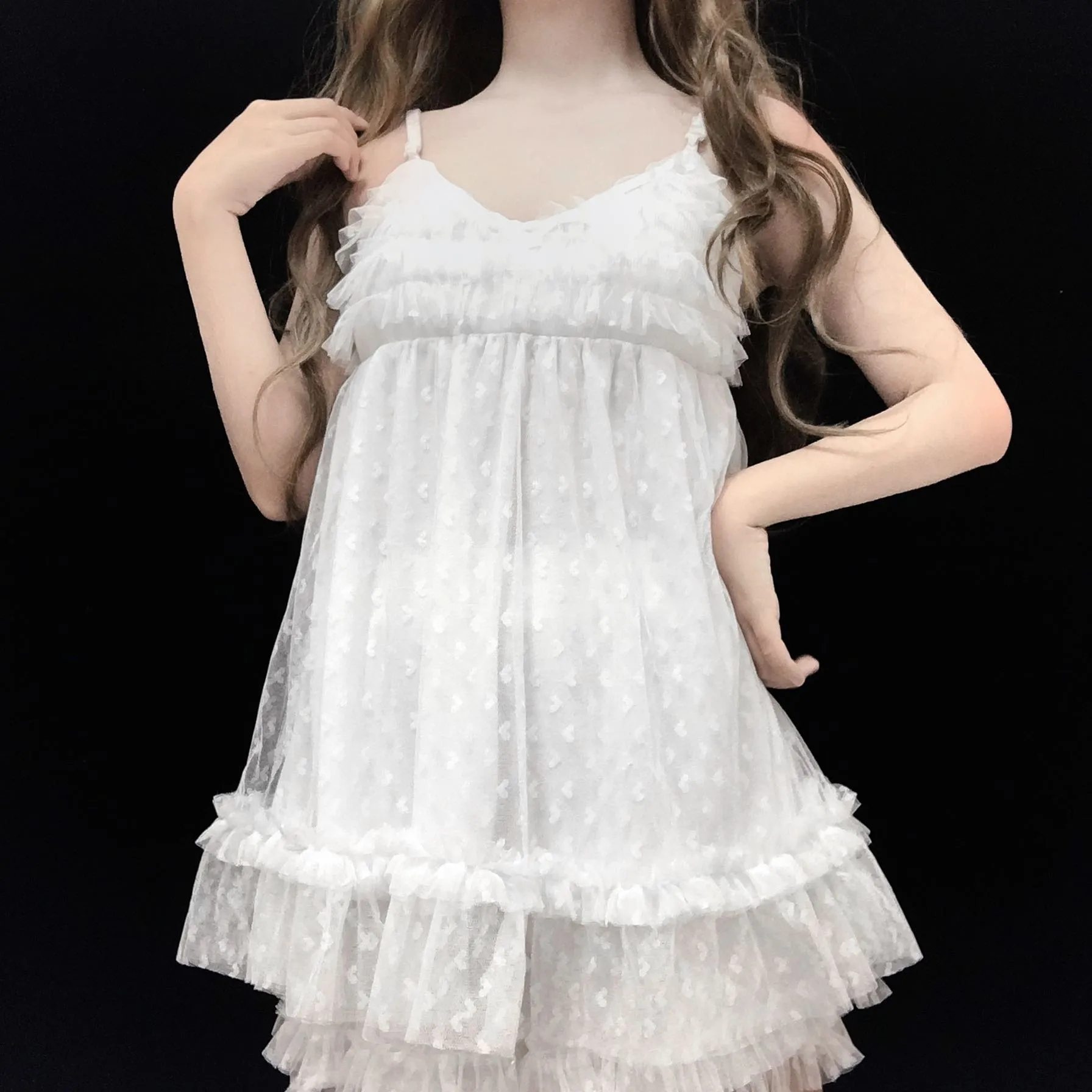 White suspender skirt   shorts PL51297