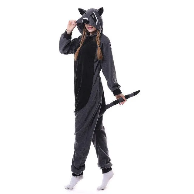 Winter Women Pajamas Kigurumi Unicorn Black Cat  Animal Star Onesies Adult Couple Costume Cosplay Flannel Plus Size Sleepwear