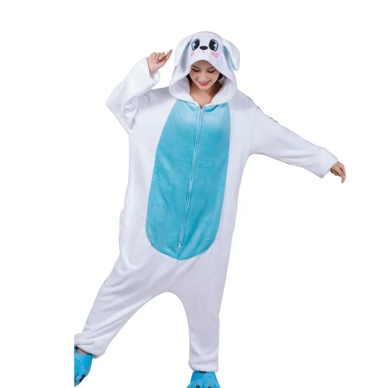Women Pajamas Flannel Zippers Cartoon Kigurumi Onesie For Adult Men Animal One-Piece Pijamas Girls Cosplay Costume XXL 180-200CM